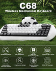 YUNZII C68 Panda Wireless Hi-Fi Mechanical Keyboard
