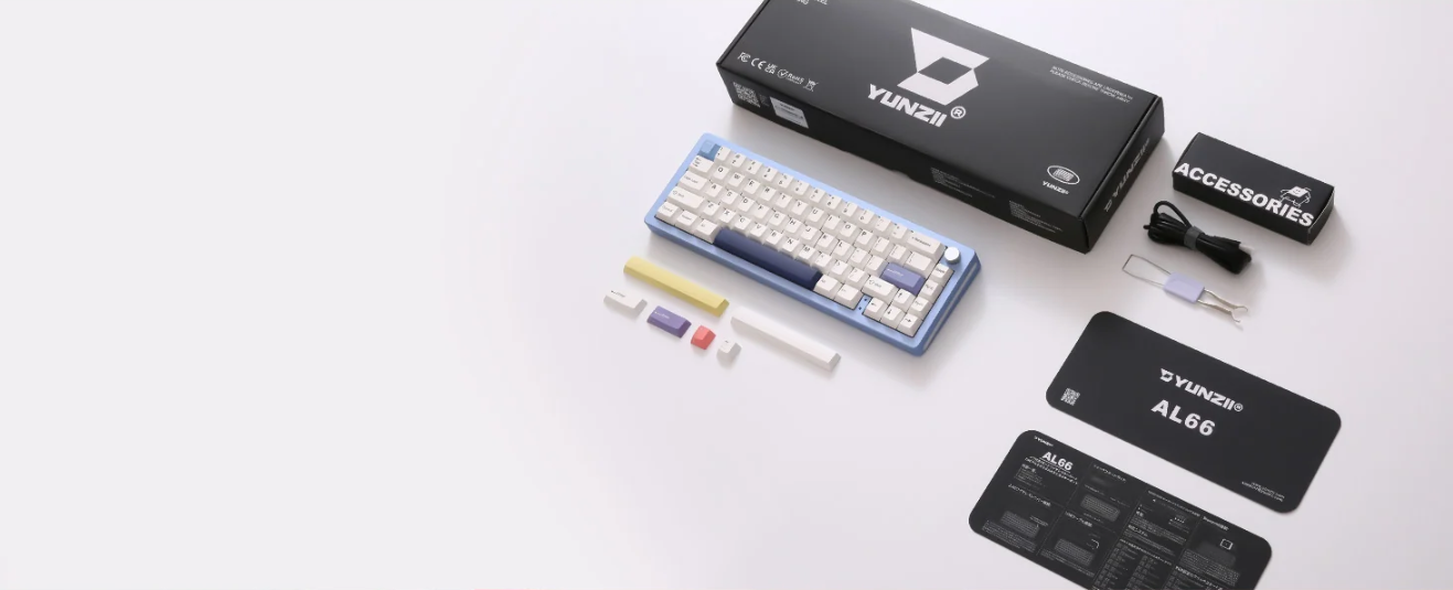 Yunzii AL66 Knob CNC Aluminium Wireless Mechanical Keyboard