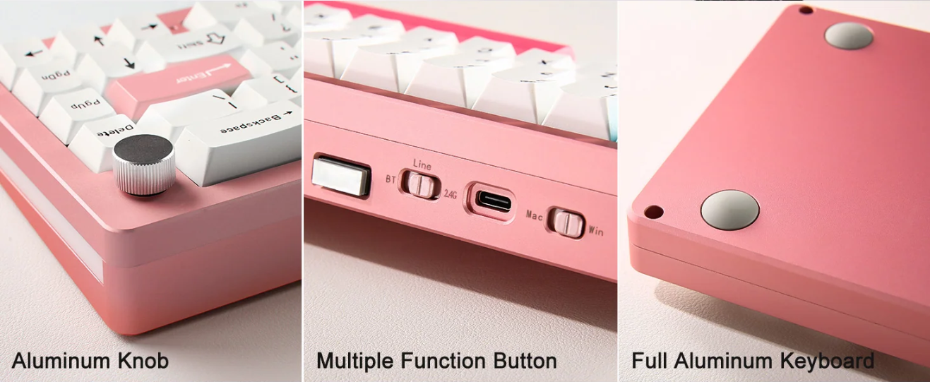 Yunzii AL66 Knob CNC Aluminium Wireless Mechanical Keyboard