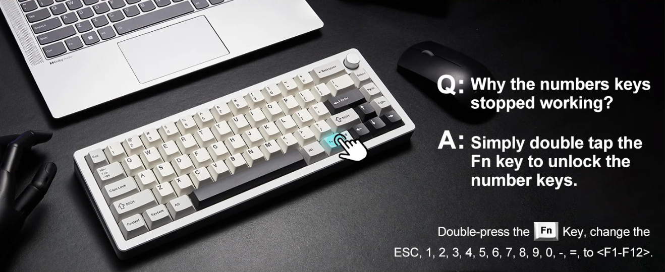 Yunzii AL66 Knob CNC Aluminium Wireless Mechanical Keyboard