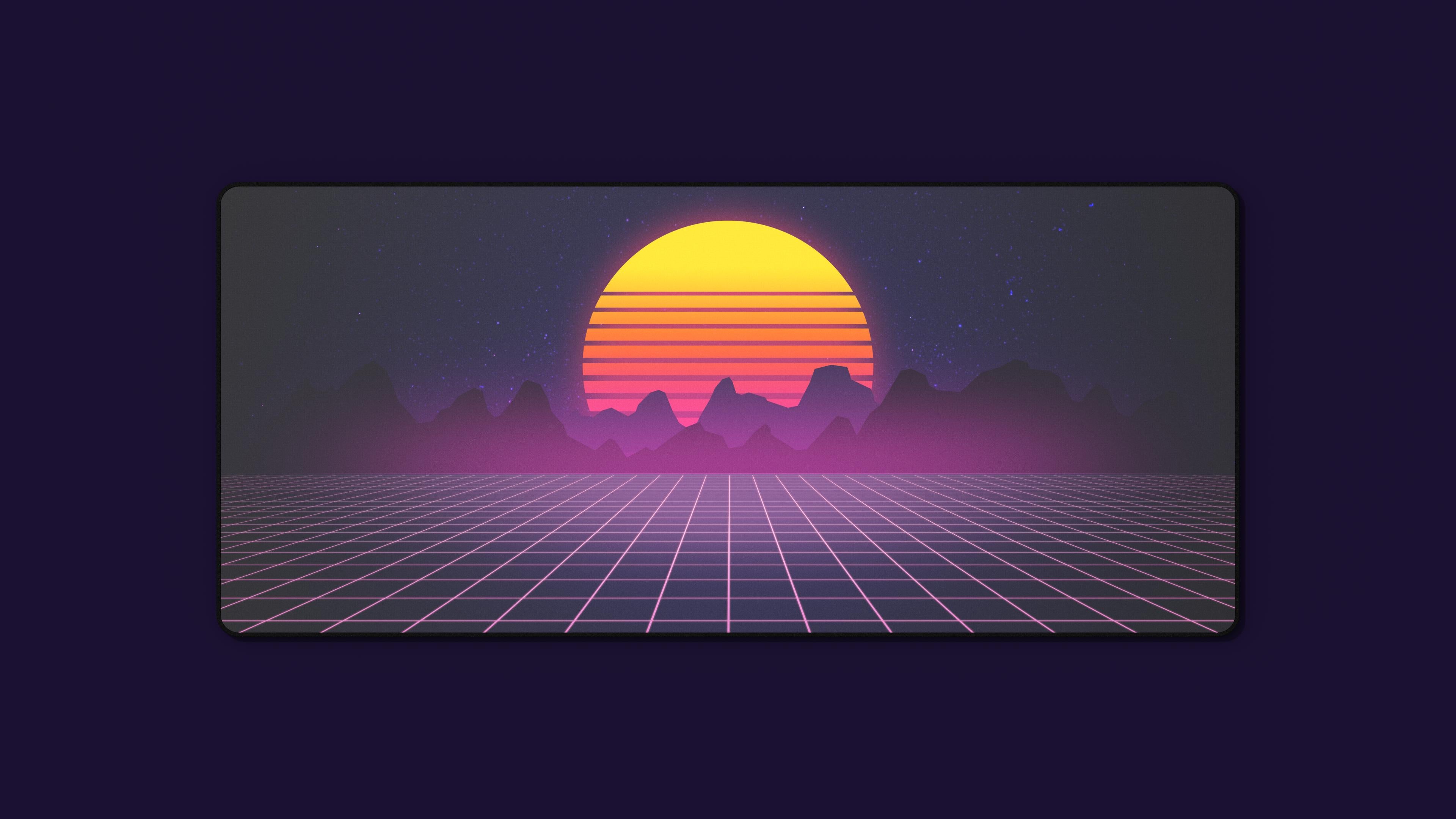 Retrowave Sunset Deskmat